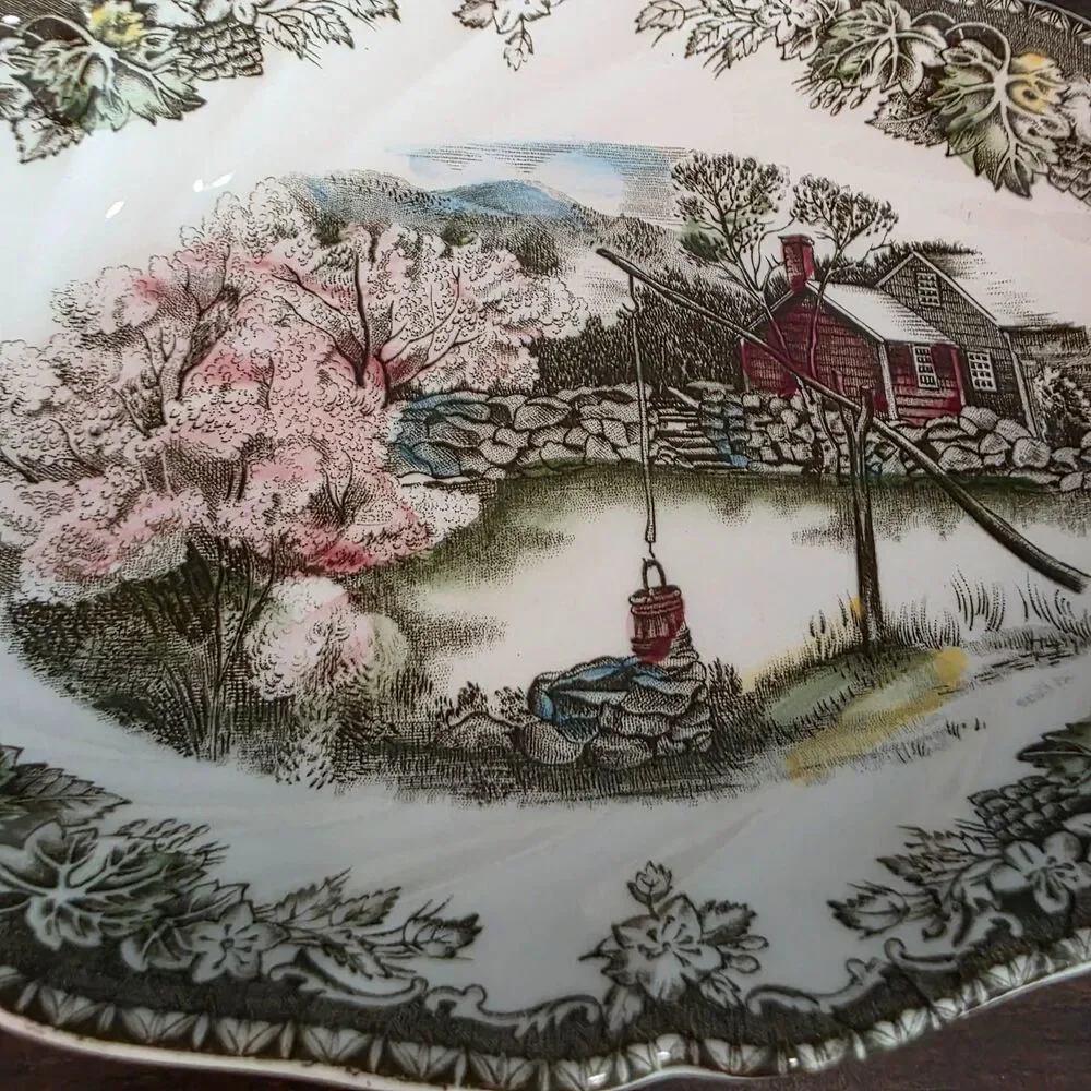 Johnson Brothers Friendly Village The Well Oval Bowl Relish Serving Dish England